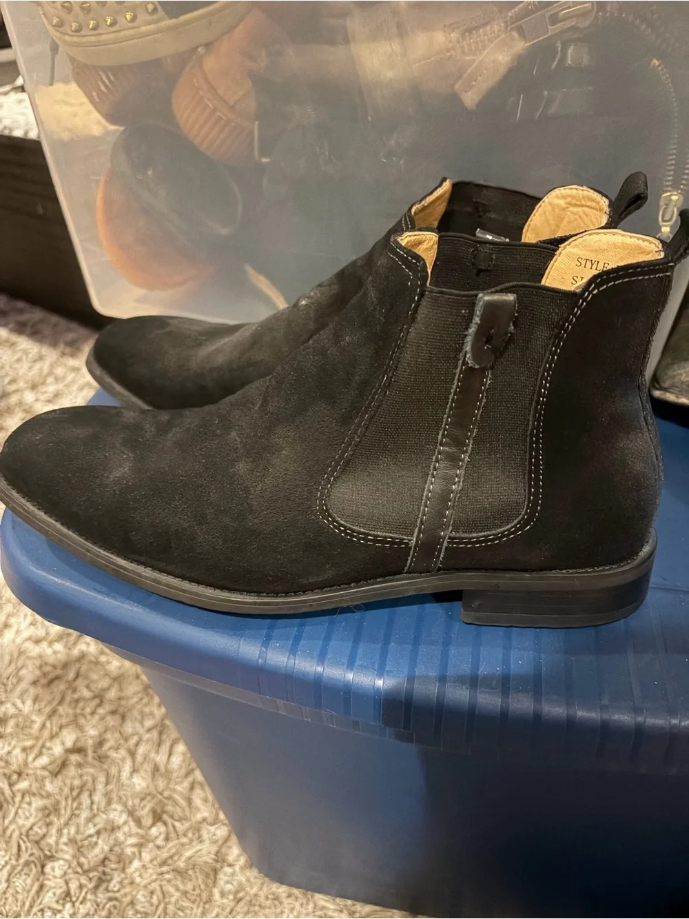 Men's Black Suede Chukka Boots with Elastic Side Panels